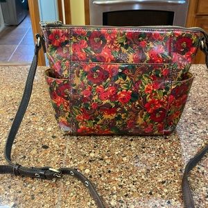 Patricia Nash Floral Crossbody Bag - Red and Green